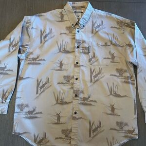 Columbia Men's Tan Deer Print Shirt